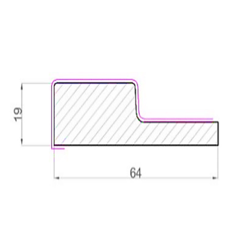 Финишная рейка для реечной панели WellMaker ПНл-37 Графит 2800x64x19 левая